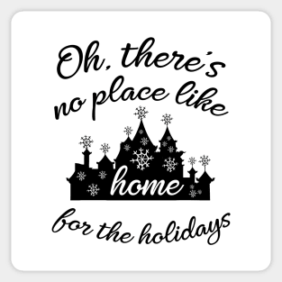 Castle Home for the Holidays in black - Sticker